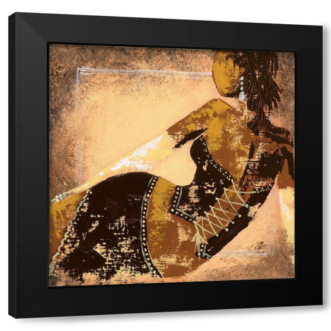 Sexy II Black Modern Wood Framed Art Print with Double Matting by Johanna