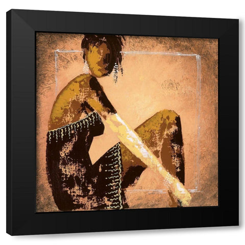 Sexy III Black Modern Wood Framed Art Print with Double Matting by Johanna