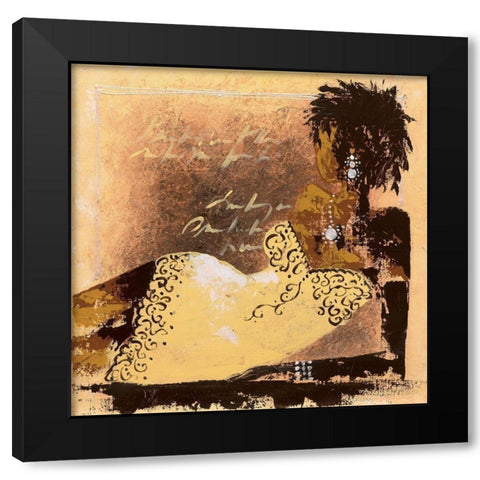 Sexy IV Black Modern Wood Framed Art Print with Double Matting by Johanna