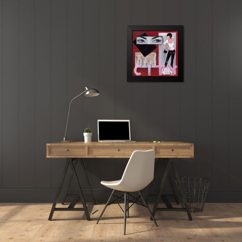 CIty I Black Modern Wood Framed Art Print by Johanna