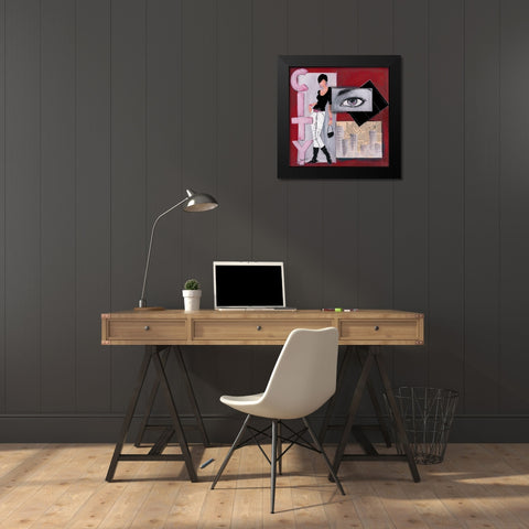 CIty II Black Modern Wood Framed Art Print by Johanna