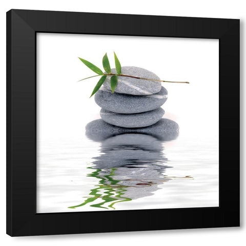 Aqua IV Black Modern Wood Framed Art Print with Double Matting by BRAUN Studio