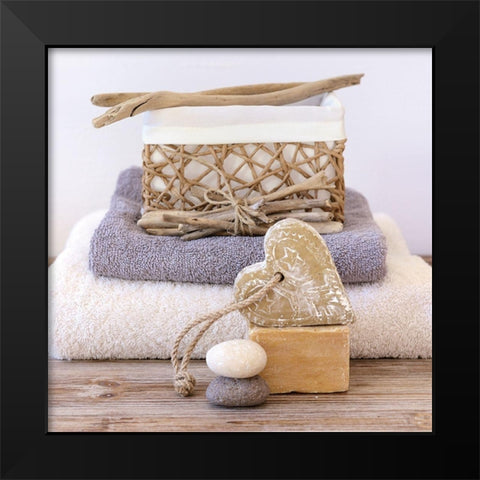 Love Spa Black Modern Wood Framed Art Print by Chatelain, Sonia