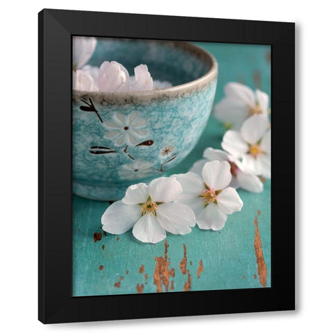 Fleurs de cerisiers Black Modern Wood Framed Art Print with Double Matting by Fox, Susan