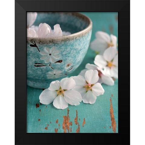 Fleurs de cerisiers Black Modern Wood Framed Art Print by Fox, Susan
