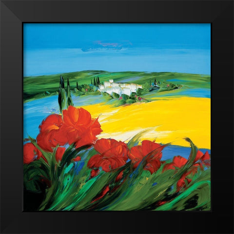 Couleur coquelicot 1 Black Modern Wood Framed Art Print by Vadon, Veronique