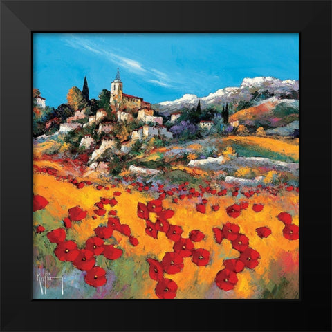 Le village Black Modern Wood Framed Art Print by Keiflin, Roger