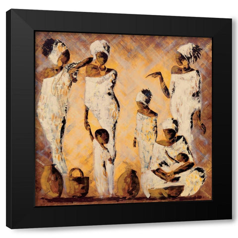 Jeu de regards Black Modern Wood Framed Art Print by Johanna