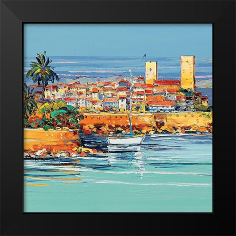 La citadelle dAntibes Black Modern Wood Framed Art Print by Corbiere