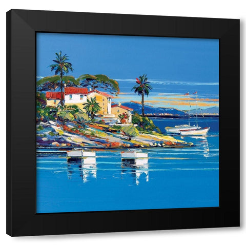 Le Cap dAntibes Black Modern Wood Framed Art Print by Corbiere