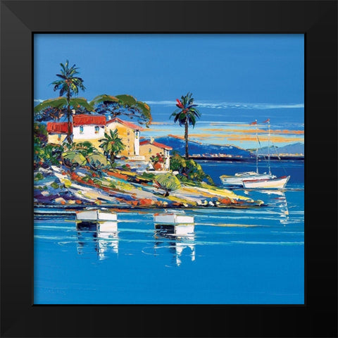 Le Cap dAntibes Black Modern Wood Framed Art Print by Corbiere