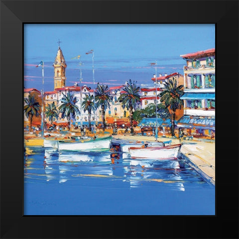 Sanary Black Modern Wood Framed Art Print by Corbiere