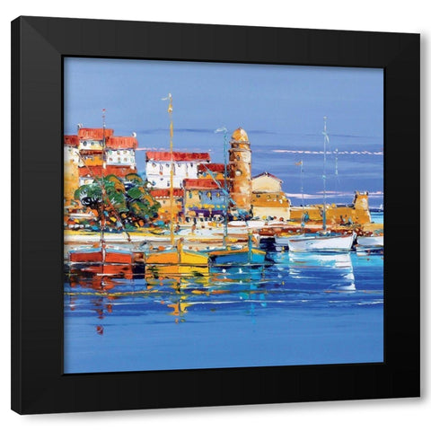 Collioures  Black Modern Wood Framed Art Print by Corbiere