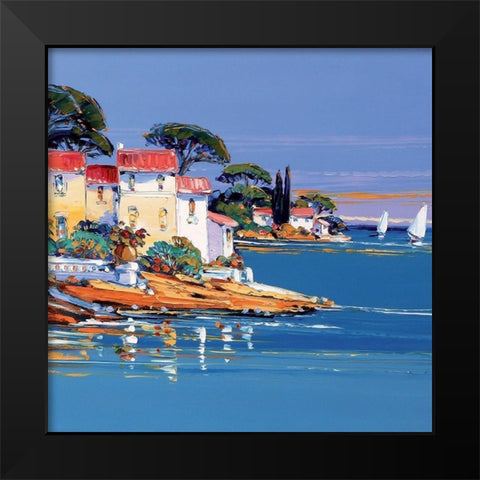 La cote Varoise Black Modern Wood Framed Art Print by Corbiere