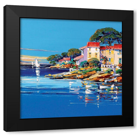 La co^te dazur II Black Modern Wood Framed Art Print with Double Matting by Corbiere