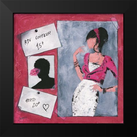 Me´mo I Black Modern Wood Framed Art Print by Johanna
