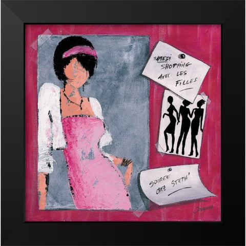 Me´mo II Black Modern Wood Framed Art Print by Johanna