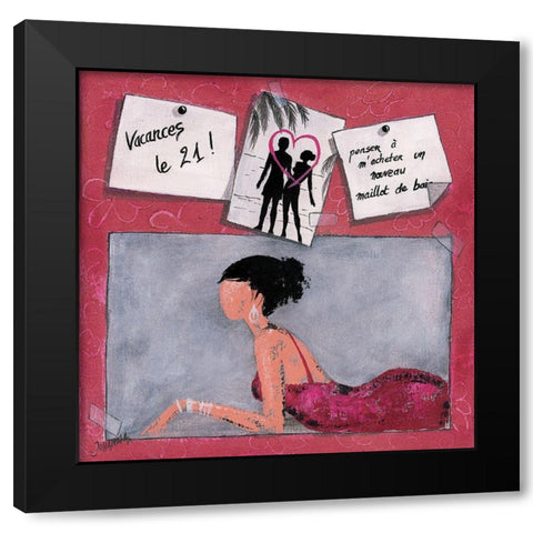 Me´mo III Black Modern Wood Framed Art Print with Double Matting by Johanna