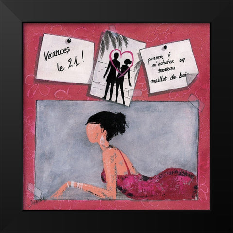 Me´mo III Black Modern Wood Framed Art Print by Johanna