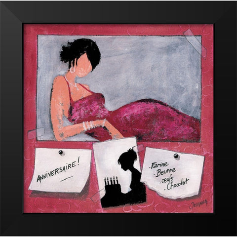 Me´mo IV Black Modern Wood Framed Art Print by Johanna
