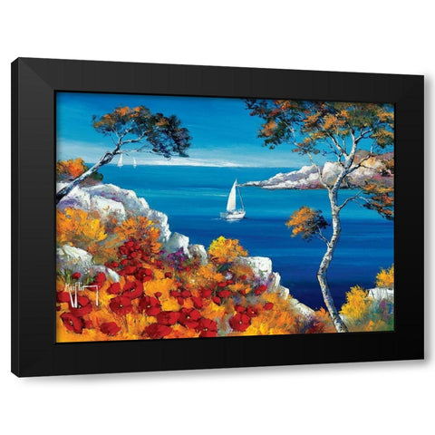 Promenade vers les calanques Black Modern Wood Framed Art Print with Double Matting by Keiflin, Roger