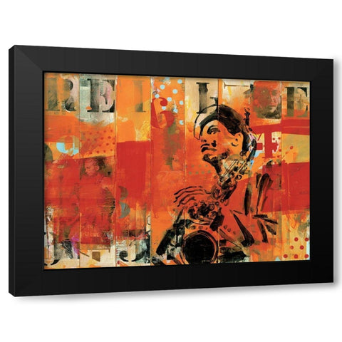 Jazz II Black Modern Wood Framed Art Print by Vieux, Thierry