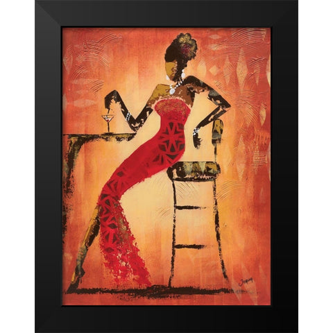 Rendez-vous I Black Modern Wood Framed Art Print by Johanna