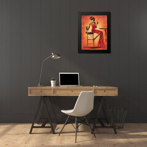 Rendez-vous II Black Modern Wood Framed Art Print by Johanna