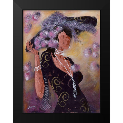 Elegantes aux perles II Black Modern Wood Framed Art Print by Johanna