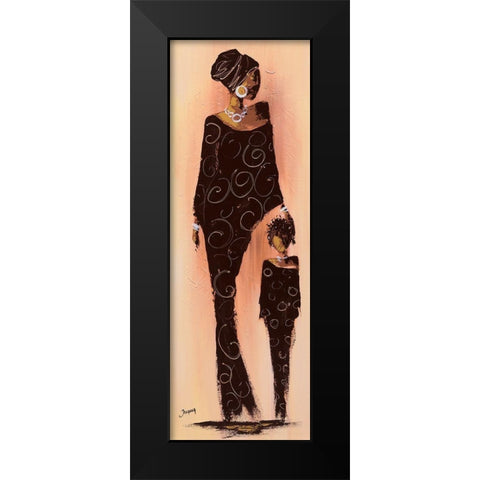 Bamako II Black Modern Wood Framed Art Print by Johanna