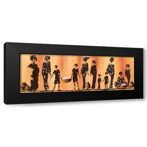 Au marche II Black Modern Wood Framed Art Print with Double Matting by Johanna