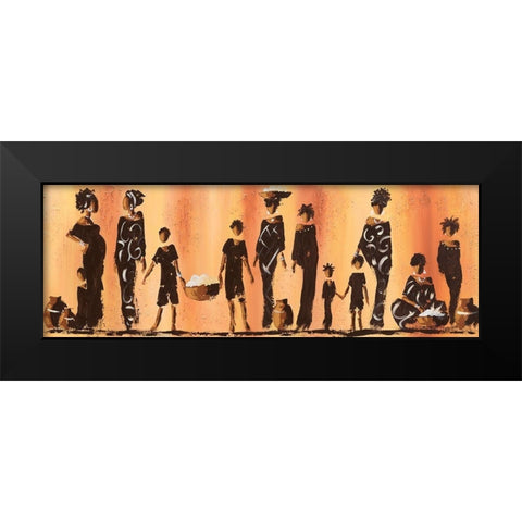 Au marche II Black Modern Wood Framed Art Print by Johanna