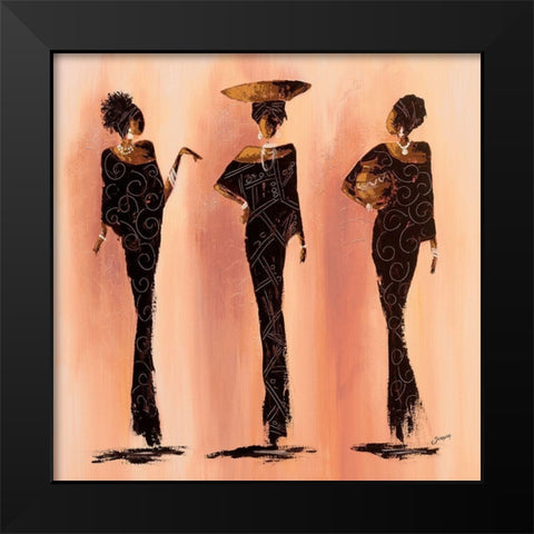 Entre femmes I Black Modern Wood Framed Art Print by Johanna