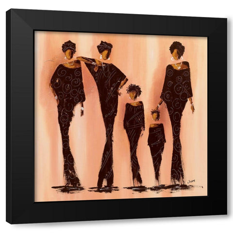 Entre femmes II Black Modern Wood Framed Art Print by Johanna