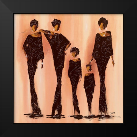 Entre femmes II Black Modern Wood Framed Art Print by Johanna