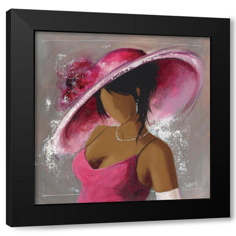 Stephanie Black Modern Wood Framed Art Print by Johanna