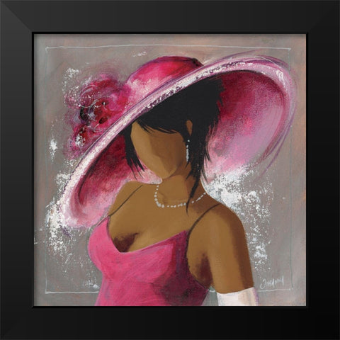 Stephanie Black Modern Wood Framed Art Print by Johanna