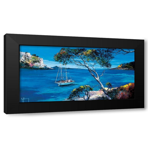 Le voilier blanc Black Modern Wood Framed Art Print by Keiflin, Roger