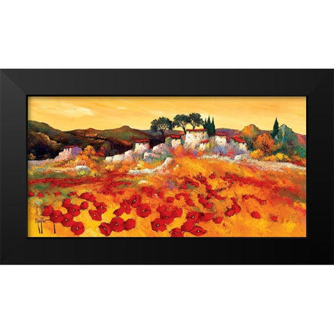 Provence doree Black Modern Wood Framed Art Print by Keiflin, Roger