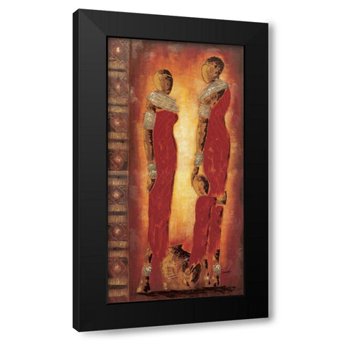 Femmes massai Black Modern Wood Framed Art Print by Johanna