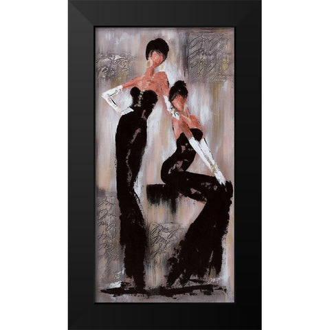Histoires de filles II Black Modern Wood Framed Art Print by Johanna
