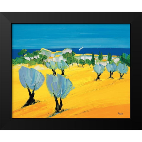 Sur la cote Black Modern Wood Framed Art Print by Vadon, Veronique