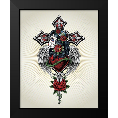 La Reine de mon cœur Black Modern Wood Framed Art Print by Braun Studio