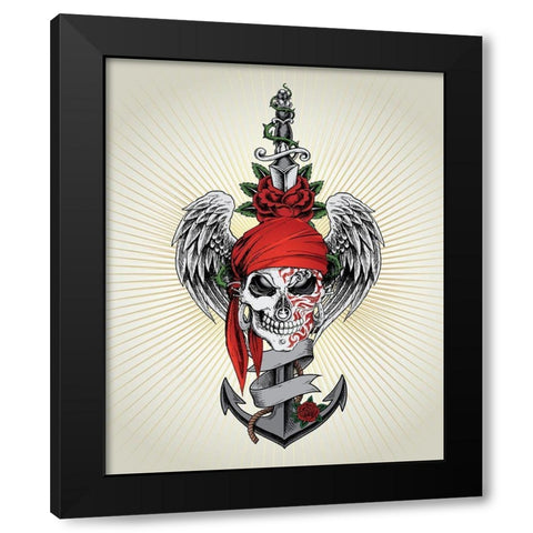 Pirate des Anges Black Modern Wood Framed Art Print with Double Matting by Braun Studio