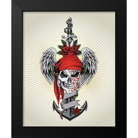 Pirate des Anges Black Modern Wood Framed Art Print by Braun Studio