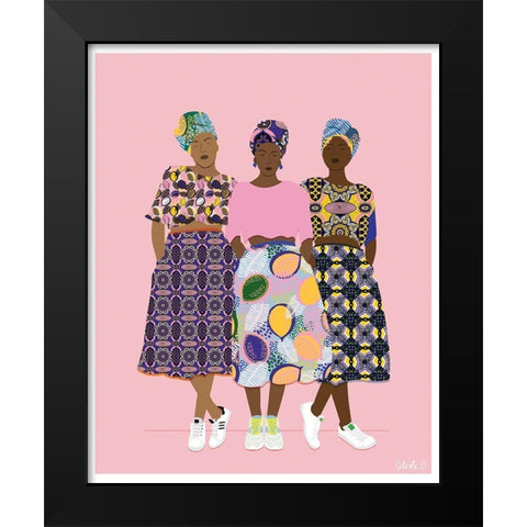 Girlzband Black Modern Wood Framed Art Print by BRAUN Studio