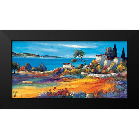 Vue sur la mer Black Modern Wood Framed Art Print by Keiflin, Roger
