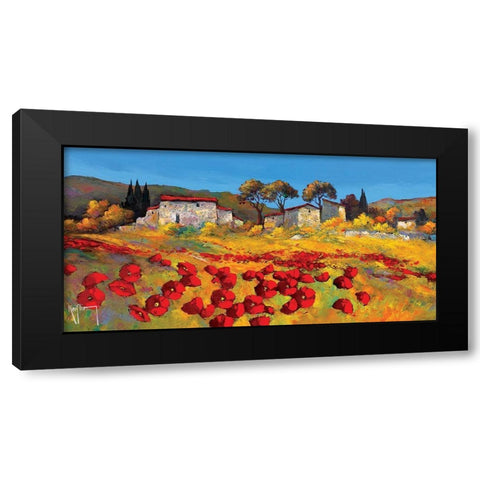 Le Hameau Black Modern Wood Framed Art Print with Double Matting by Keiflin, Roger