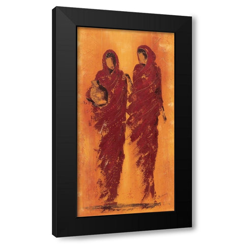 Femmes marocaines I Black Modern Wood Framed Art Print with Double Matting by Johanna