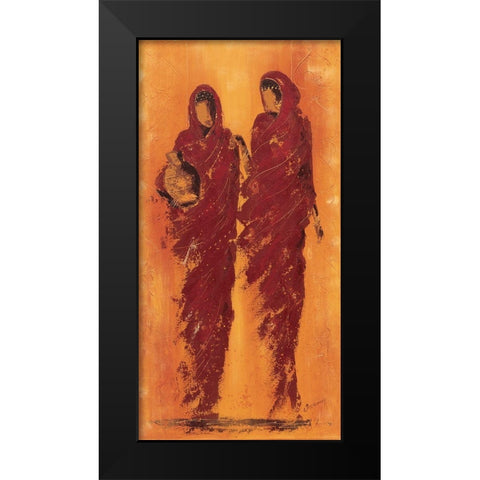Femmes marocaines I Black Modern Wood Framed Art Print by Johanna
